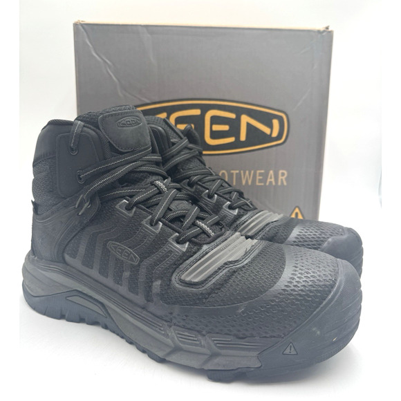 Keen KANSAS CITY MID Men's USED Work Boot Black US Size 11.5 Medium - Picture 1 of 12
